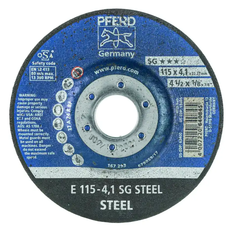 Oferta Tarcze ścierne do obróbki zgrubnej SG-STEEL, ⌀ tarczy×szerokość tarczy: 115X4mm
