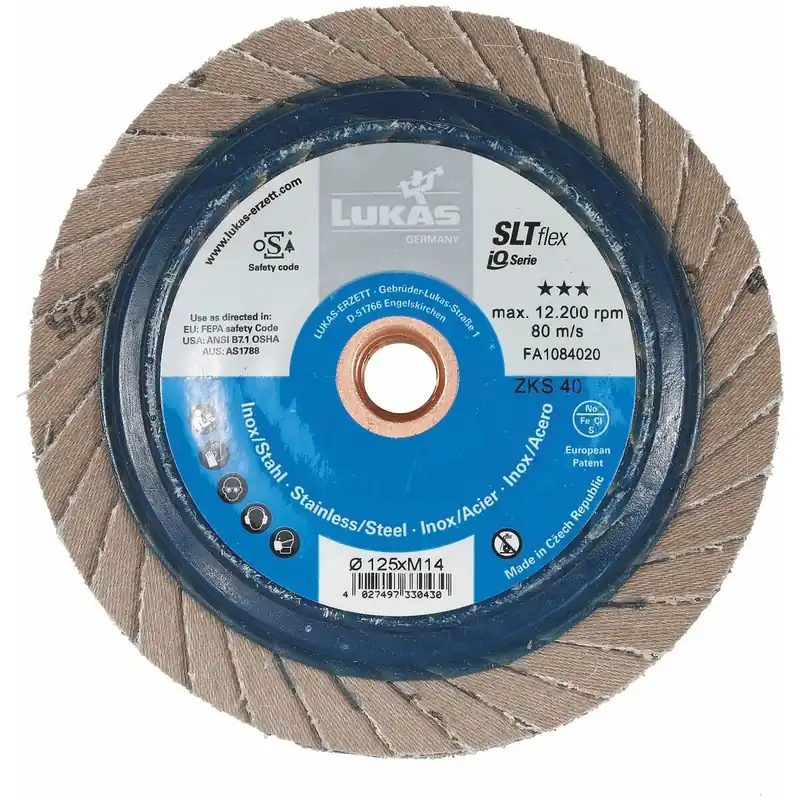 Tarcze scierne wachlarzowe SLTflex (ZA), uchwyt M14 , ⌀ 125 mm, ziarnistość: 40 Premium