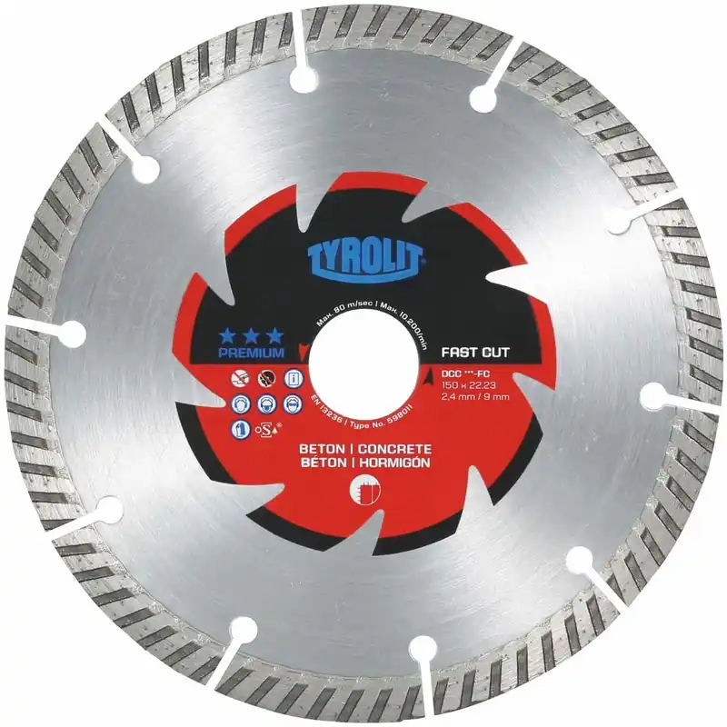 Oferta czasowa Diamentowe tarcze ścierne do cięcia PREMIUM***, do bruzd w ścianach, ⌀ tarczy: 125mm