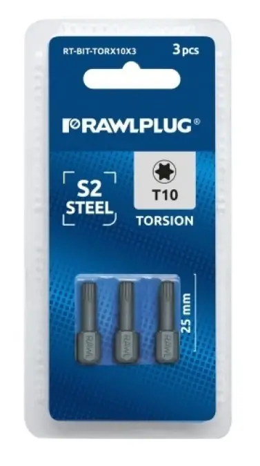 Bity Torsion Torx T20 25mm Rawlplug RT‑BIT‑TORX20/25 /20szt./ Obniżka ceny