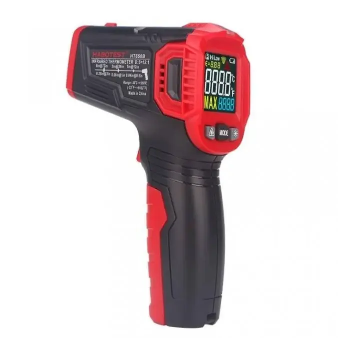 Pirometr laserowy z wyświetlaczem LCD Habotest HT650B Dostępne od ręki