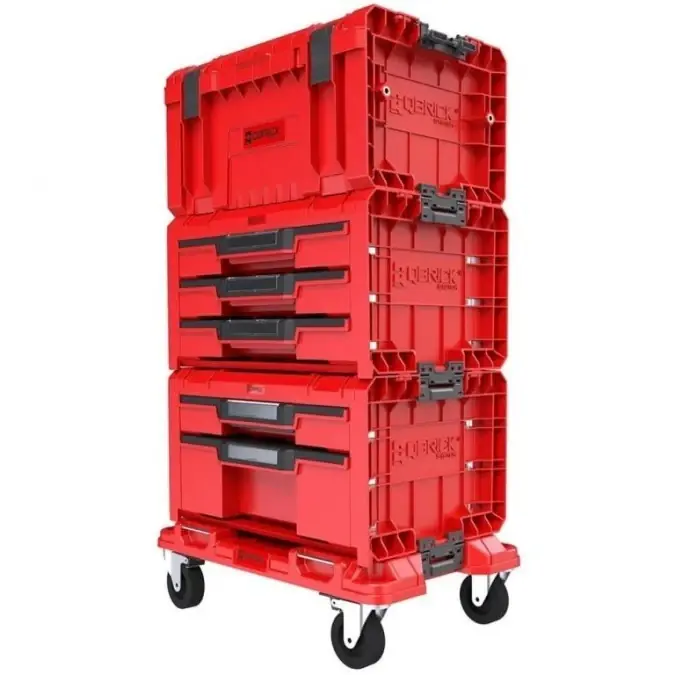 Sprawdź teraz Zestaw skrzynek modułowych 4w1 (PRO Drawer 1 Toolbox Expert + 3 Toolbox Expert + 2 Toolbox Expert ) na platformie transportowej