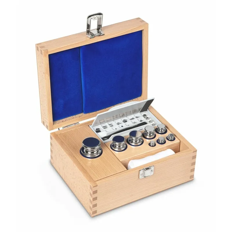 Set of weights 325-052, OIML Class F1, Nominal value 1 mg; 500 g, Eco Shape, Stainless Steelpolished Ostatnie sztuki