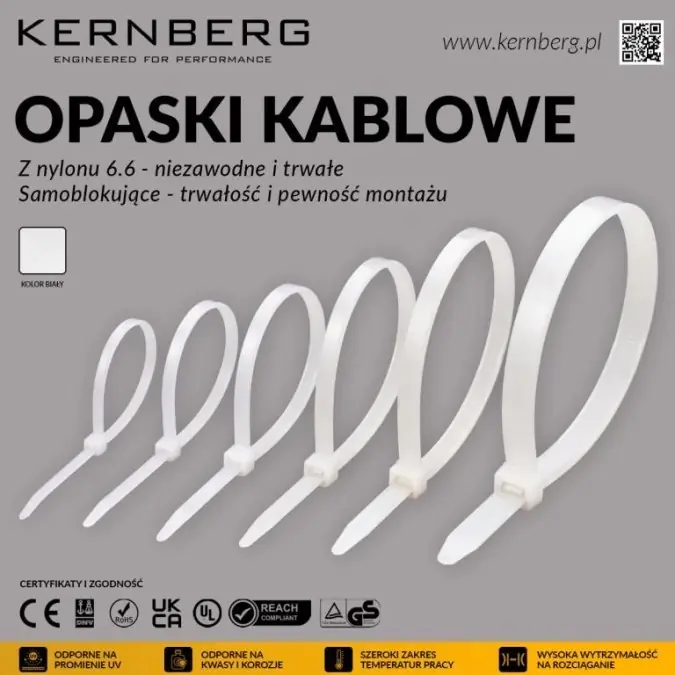 Opaska Kablowa TKUV 150x3,6 Biała UV / 100 szt. / Ograniczona ilość