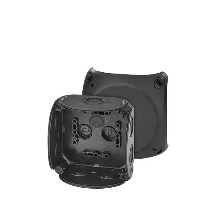 Sprawdź teraz Puszka odgałęźna do instalacji wewnętrznych czarna IP66 z dławnicami membranowymi 104x104x70mm DK 0400 B 62000297