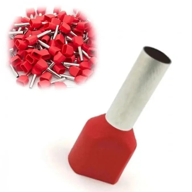 Tulejki Izolowane Kablowe Podwójne Do Przewodów 2x10 mm Czerwone 100 Szt. Obniżka ceny