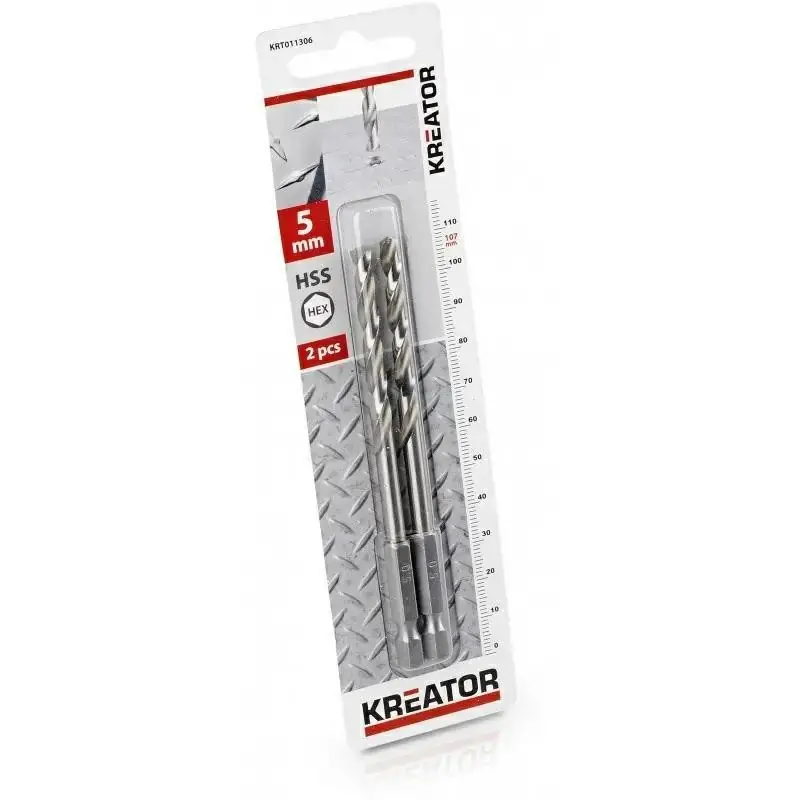 Wiertło do metalu HSS 5x107mm Kreator KRT011306 2szt/op Oferta limitowana