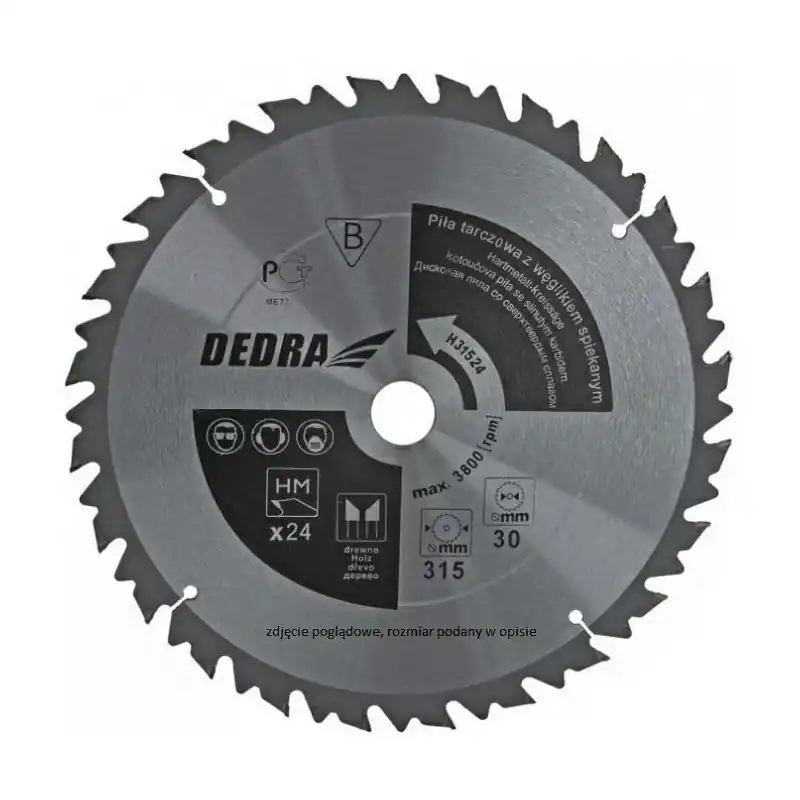 Piła tarczowa do drewna 24Z 185X20mm Dedra H18524 Wyjątkowa oferta