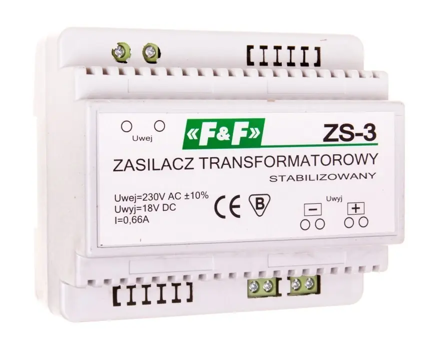Wybór klientów Zasilacz stabilizowany 230VAC/18VDC 12W 0,66A ZS‑3