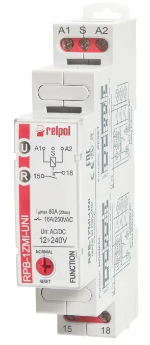 Nowość Przekaźnik bistabilny z pamięcią 80A (20 ms) 1Z 16A RPB‑1ZMI‑UNI 864393
