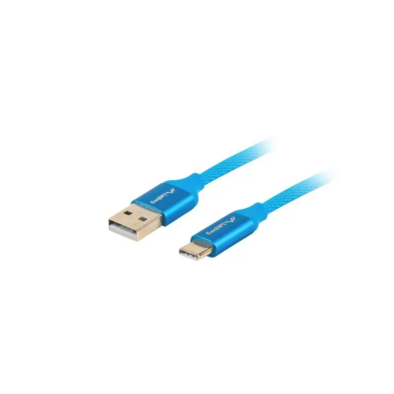Wyprzedaż Przewód USB typ A - USB typ C QC3.0 miedź oplot 1,8m niebieski