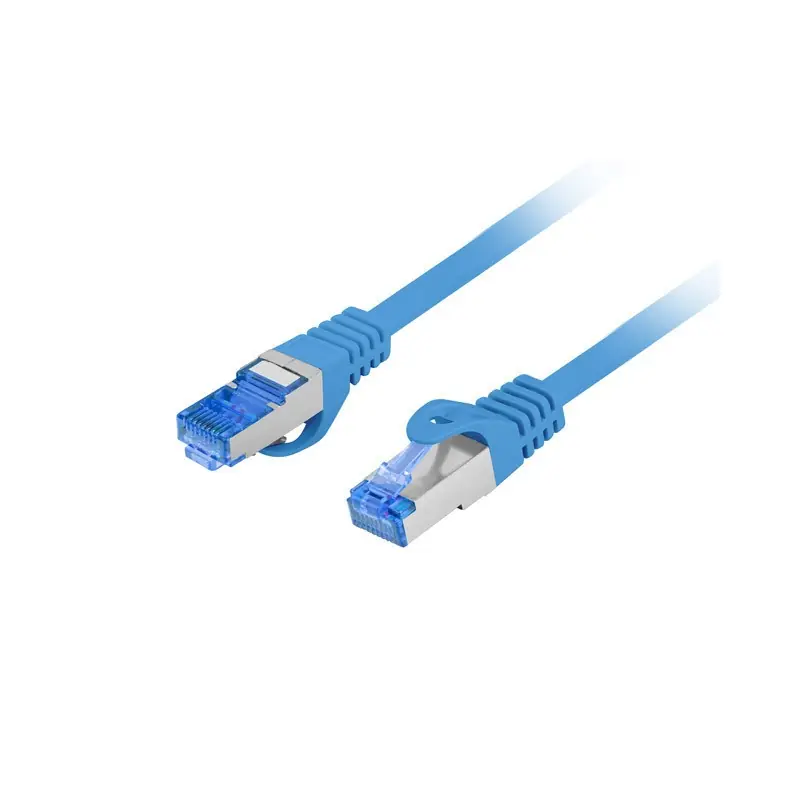 Patchcord kat.6A S/FTP LSZH CCA 0.25M niebieski Fluke Passed Lanberg Do wyczerpania zapasów