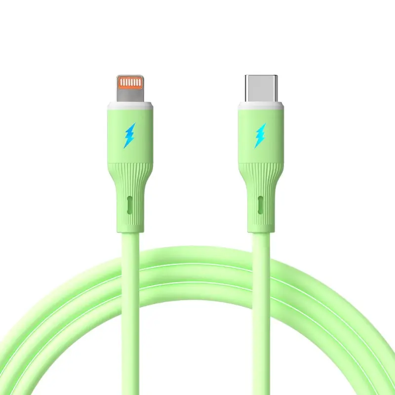 Niska cena Kabel USB Akyga AK-USB-73 USB-C/Lightning 2.0 1m 30W-zielony