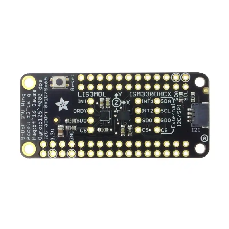 Darmowy zwrot ISM330DHCX + LIS3MDL FeatherWing - moduł z czujnikiem ISM330DHCX i LIS3MDL dla Feather