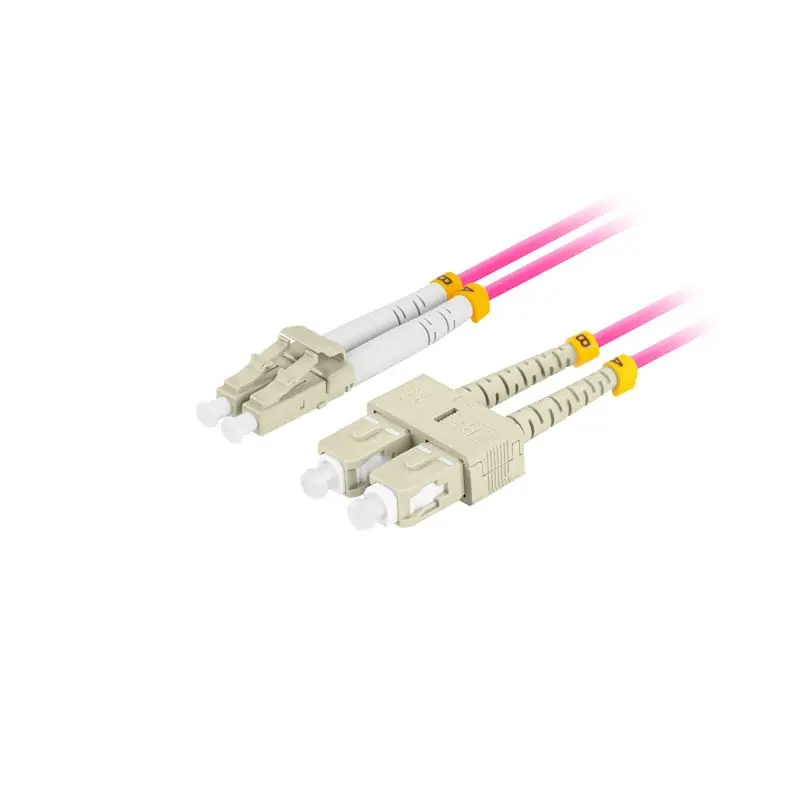Patchcord Światłowodowy LC SC DUPLEX OM4 LSZH 3M fioletowy Lanberg Hit cenowy